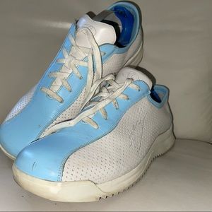 *RARE * HAVANA JOE WHITE BABY BLUE LEATHER SHOES 12